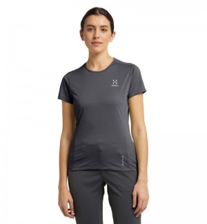 Women's Haglöfs L.I.M Tech Tee T Shirts Magnetite Canada | AR63-088