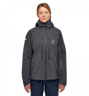 Women's Haglöfs L.I.M Touring Proof Jacket Windbreaker Magnetite Canada | EV76-318