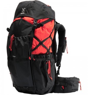 Women's Haglöfs L.I.M ZT 55 Hiking Backpacks Black / Red Canada | KJ64-910