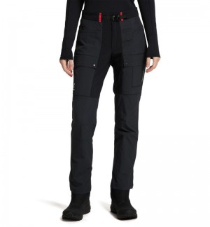 Women's Haglöfs L.I.M ZT Pant Waterproof Trousers Black / Red Canada | YK01-359