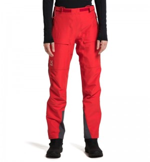 Women's Haglöfs L.I.M ZT Shell GTX PRO Pant Waterproof Trousers Red / Black Canada | AL90-460