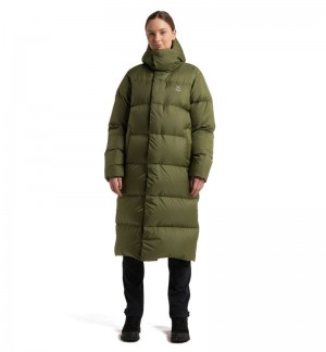 Women's Haglöfs Long Down Parka Insulated Jackets Olive Green Canada | YT10-306