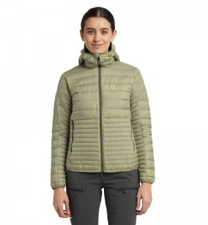 Women's Haglöfs Micro Nordic Down Hood Insulated Jackets Green Canada | EH26-983