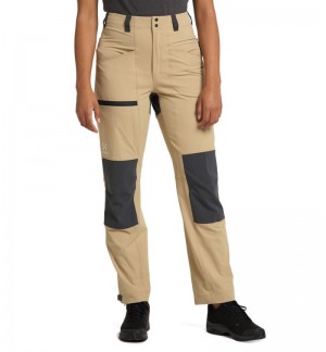 Women's Haglöfs Mid Relaxed Pant Hiking Trousers Beige / Magnetite Canada | GY27-954