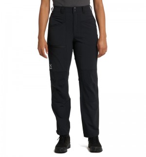 Women's Haglöfs Mid Relaxed Pant Hiking Trousers Black Canada | PX49-289