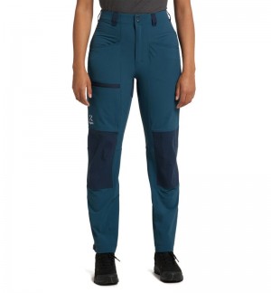 Women's Haglöfs Mid Relaxed Pant Hiking Trousers Dark Ocean / Blue Canada | CY99-619