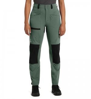 Women's Haglöfs Mid Relaxed Pant Hiking Trousers Green / Black Canada | MV97-967