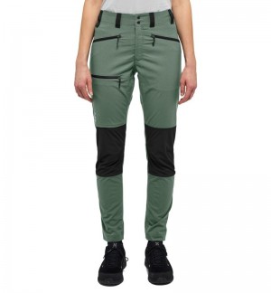 Women's Haglöfs Mid Slim Pant Hiking Trousers Green / Black Canada | CF82-489