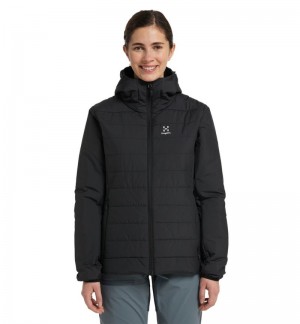 Women's Haglöfs Mimic Silver Hood Insulated Jackets Black Canada | MF82-710