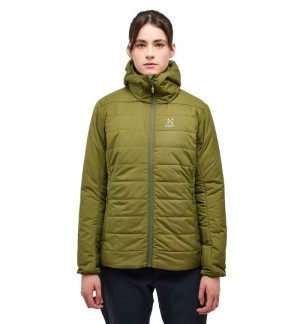 Women's Haglöfs Mimic Silver Hood Insulated Jackets Olive Green Canada | JO78-248