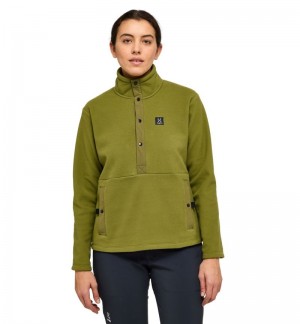 Women's Haglöfs Mora Mid Fleece Jackets Olive Green Canada | ZQ25-688