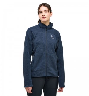 Women's Haglöfs Mossa Pile Jacket Fleece Jackets Blue Canada | WG79-056