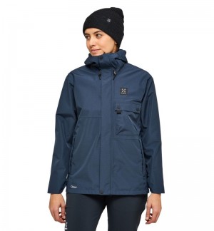 Women's Haglöfs Porfyr Proof Jacket Windbreaker Blue Canada | LC00-508