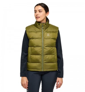 Women's Haglöfs Puffy Mimic Vest Insulated Jackets Olive Green Canada | YL08-447