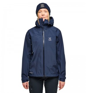 Women's Haglöfs ROC Flash GTX Jacket Windbreaker Blue Canada | RI07-565