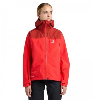 Women's Haglöfs ROC Flash GTX Jacket Windbreaker Red / Corrosion Canada | YT14-266