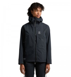 Women's Haglöfs ROC Mono Proof Jacket Windbreaker Black Canada | LU83-241