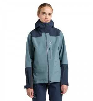 Women's Haglöfs ROC Sloper Proof Jacket Windbreaker Blue / Blue Canada | IL51-888