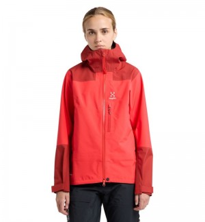 Women's Haglöfs ROC Sloper Proof Jacket Windbreaker Red / Corrosion Canada | DW81-952