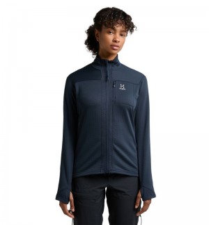 Women's Haglöfs ROC Spitz Mid Jacket Fleece Jackets Blue Canada | NX64-677