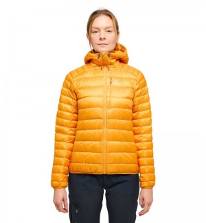 Women's Haglöfs Roc Down Hood Insulated Jackets Yellow Canada | RN52-669