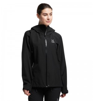 Women's Haglöfs Roc GTX Jacket Windbreaker Black Canada | CU57-422