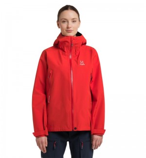 Women's Haglöfs Roc GTX Jacket Windbreaker Red Canada | LK06-347