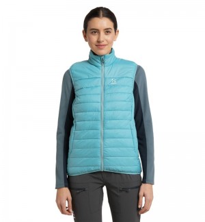 Women's Haglöfs Spire Mimic Vest Insulated Jackets Green Blue Canada | IT84-828