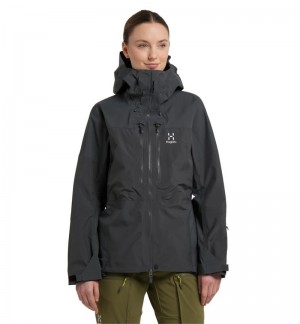 Women's Haglöfs Spitz GTX Pro Jacket Windbreaker Magnetite Canada | QT39-106