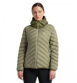 Women's Haglöfs Särna Mimic Hood Insulated Jackets Green / Olive Green Canada | LI76-219