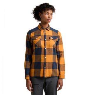 Women's Haglöfs Timmer Shirt Shirts Yellow / Blue Canada | WF56-486