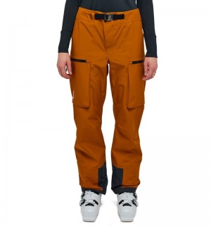 Women's Haglöfs Vassi GTX Pant Waterproof Trousers Golden Brown Canada | HL23-197