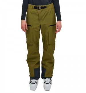 Women's Haglöfs Vassi GTX Pant Waterproof Trousers Olive Green Canada | FN60-249