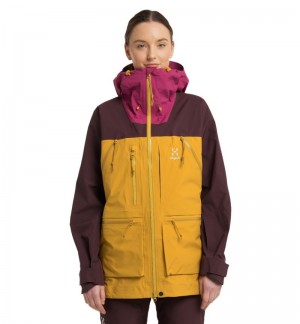 Women's Haglöfs Vassi GTX Pro Jacket Windbreaker Autumn Leaves / Burgundy Brown Canada | YC36-004