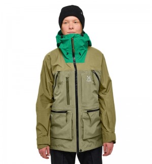 Women's Haglöfs Vassi GTX Pro Jacket Windbreaker Green / Olive Green Canada | XF55-380