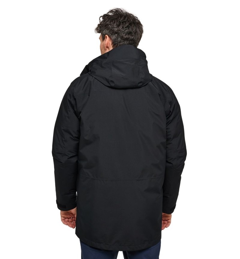 Men's Haglöfs Asp 3-in-1 GTX Parka Windbreaker Black Canada | SO55-454