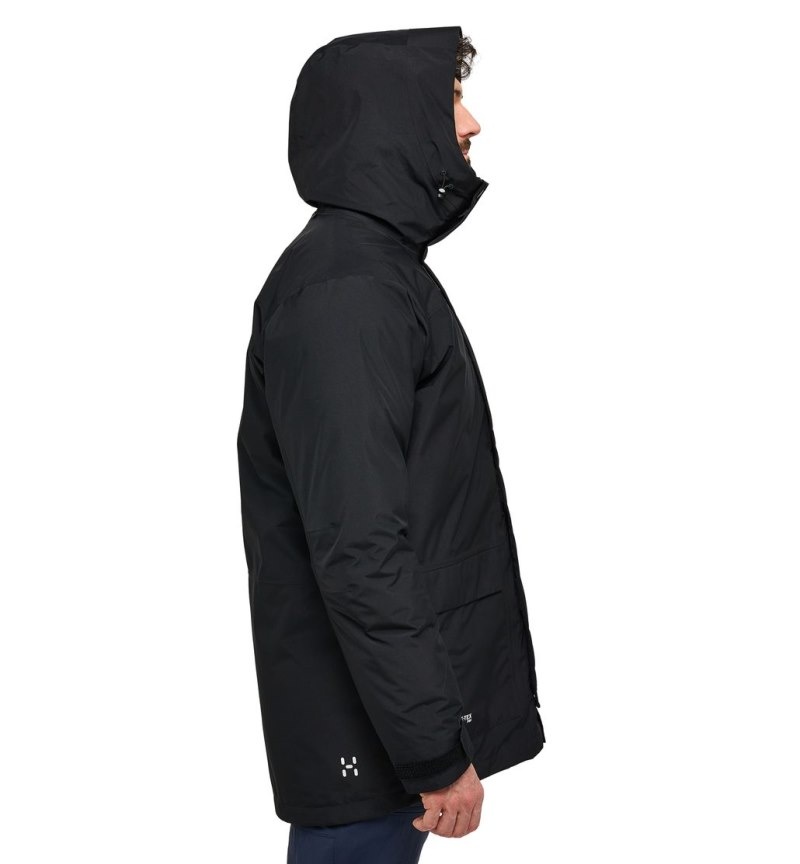 Men's Haglöfs Asp 3-in-1 GTX Parka Windbreaker Black Canada | SO55-454