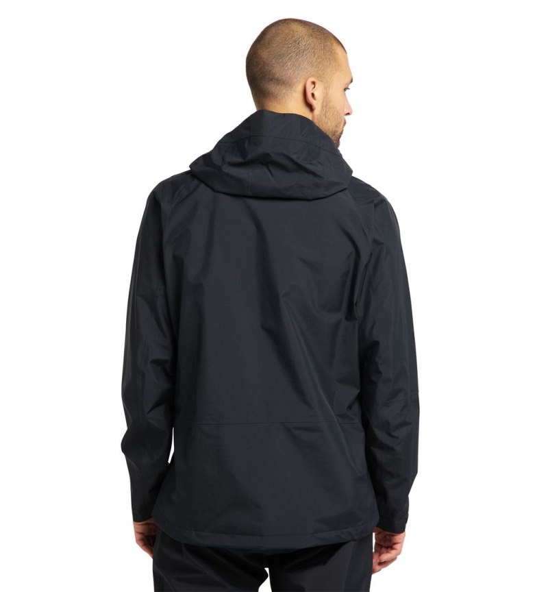 Men's Haglöfs Astral GTX Jacket Windbreaker Black Canada | TD62-761