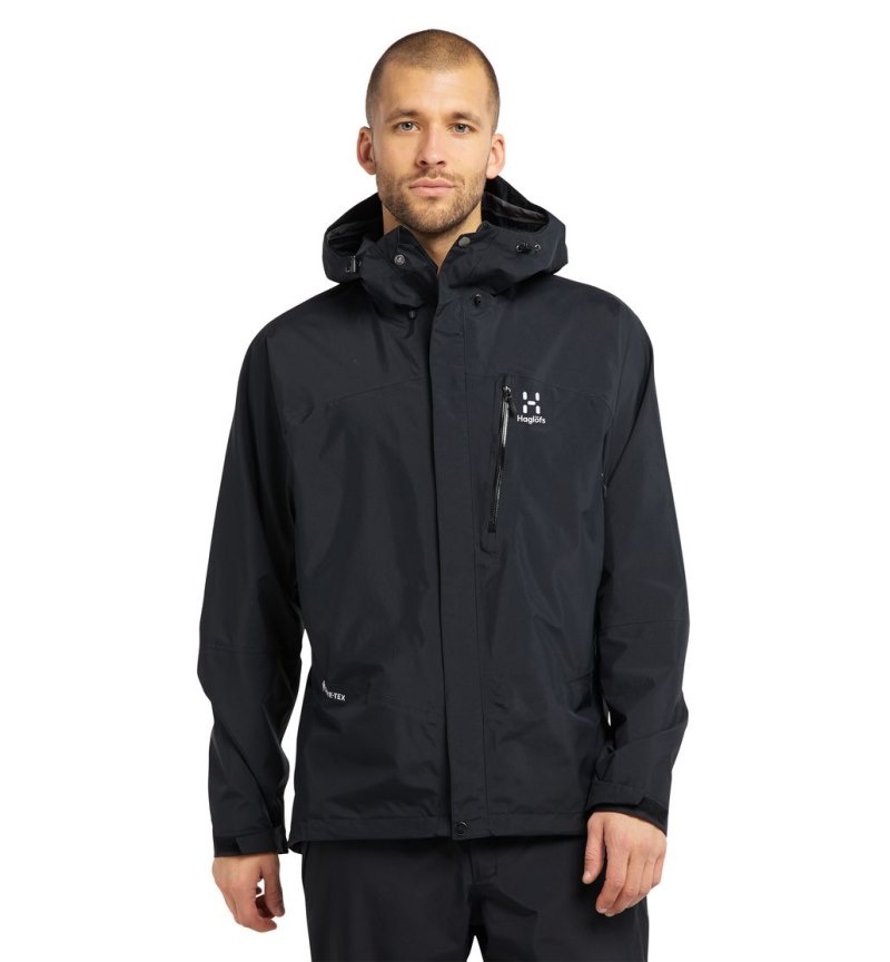 Men\'s Haglöfs Astral GTX Jacket Windbreaker Black Canada | TD62-761