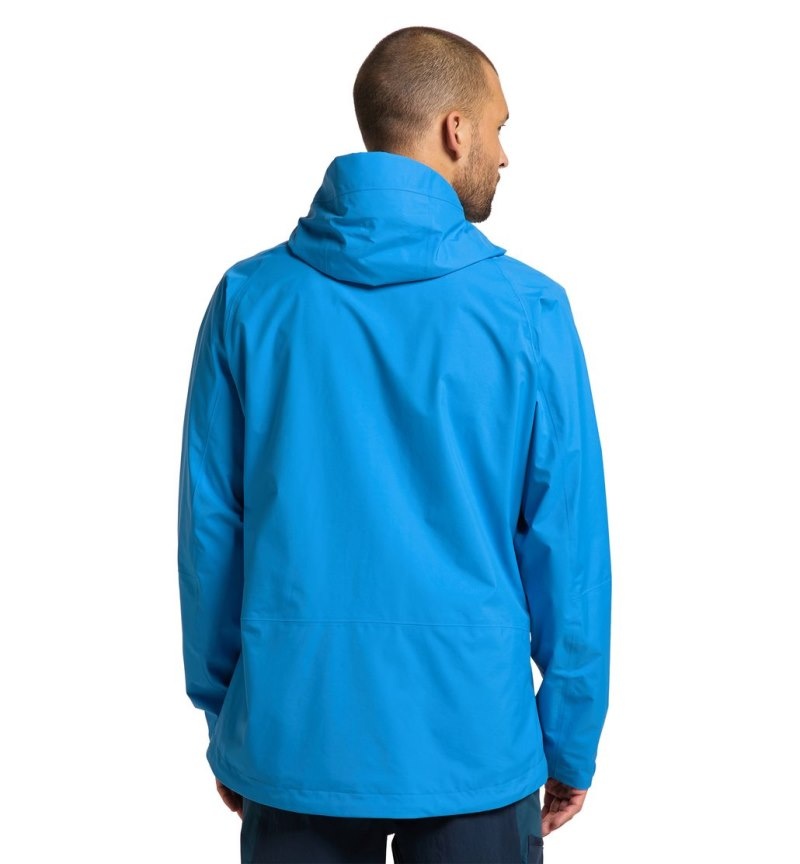 Men's Haglöfs Astral GTX Jacket Windbreaker Blue Canada | XP71-251