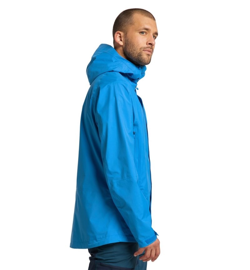 Men's Haglöfs Astral GTX Jacket Windbreaker Blue Canada | XP71-251