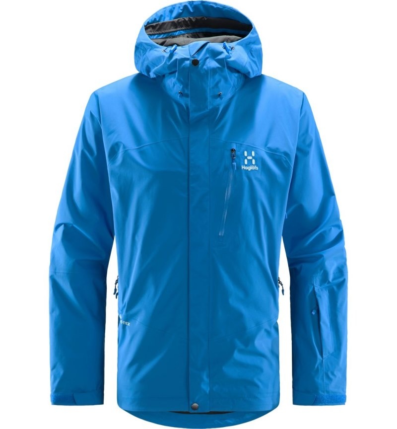 Men's Haglöfs Astral GTX Jacket Windbreaker Blue Canada | XP71-251