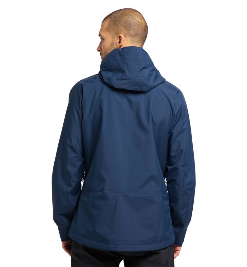 Men's Haglöfs Astral GTX Jacket Windbreaker Blue Canada | NS99-688