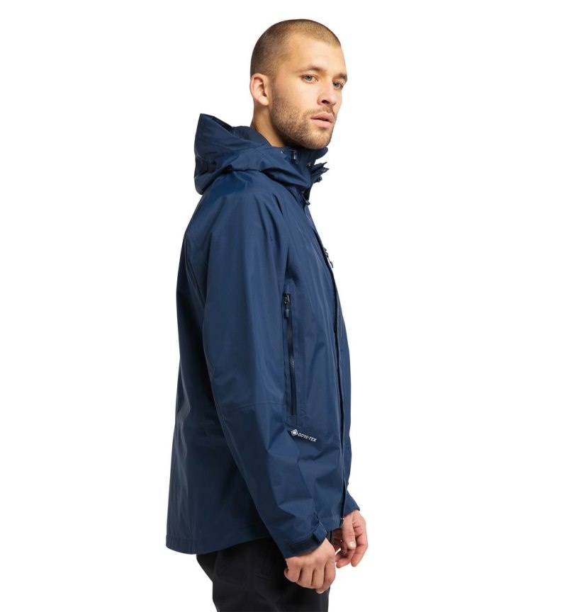 Men's Haglöfs Astral GTX Jacket Windbreaker Blue Canada | NS99-688