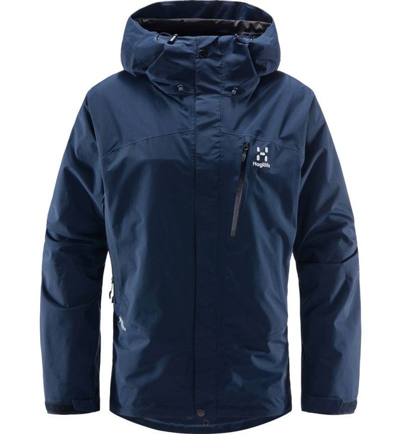 Men's Haglöfs Astral GTX Jacket Windbreaker Blue Canada | NS99-688