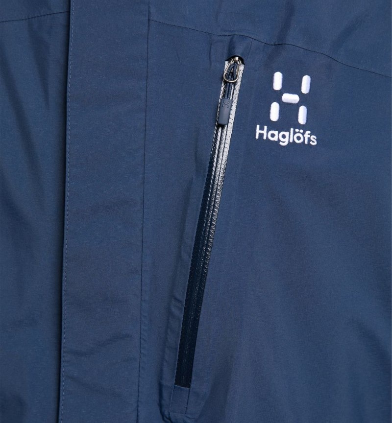 Men's Haglöfs Astral GTX Jacket Windbreaker Blue Canada | NS99-688