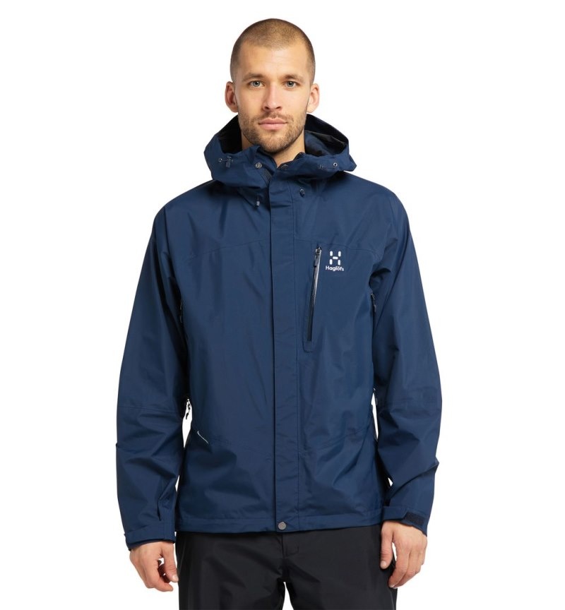 Men\'s Haglöfs Astral GTX Jacket Windbreaker Blue Canada | NS99-688