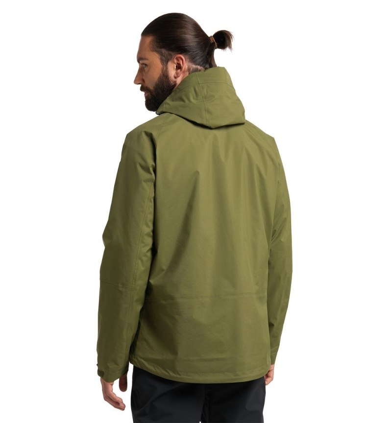 Men's Haglöfs Astral GTX Jacket Windbreaker Olive Green Canada | QN24-083