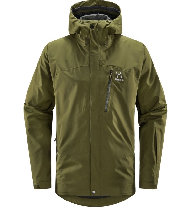 Men's Haglöfs Astral GTX Jacket Windbreaker Olive Green Canada | QN24-083