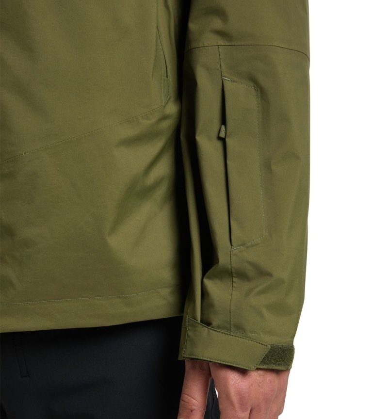 Men's Haglöfs Astral GTX Jacket Windbreaker Olive Green Canada | QN24-083